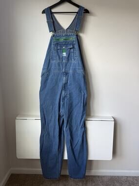 Vtg Liberty Bib Overalls Mens 44x32 Blue Denim Carpenter Utility Made In Russia